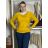 Sveter úpletový dlhý rukáv dámsky (S/M/L)  ONE SIZE) TALIANSKA MÓDA IMM23M5817S/DUR S/M/L žlutá hořčicová