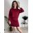 Šaty krátke teplé dlhý rukáv dámske (S/M/L ONE SIZE) TALIANSKA MÓDA IMD25225