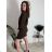 Šaty krátke teplé dlhý rukáv dámske (S/M/L ONE SIZE) TALIANSKA MÓDA IMD25225