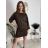 Šaty krátke teplé dlhý rukáv dámske (S/M/L ONE SIZE) TALIANSKA MÓDA IMD25225