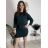 Šaty krátke teplé dlhý rukáv dámske (S/M/L ONE SIZE) TALIANSKA MÓDA IMD25225