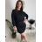 Šaty krátke teplé dlhý rukáv dámske (S/M/L ONE SIZE) TALIANSKA MÓDA IMD25225
