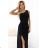 Šaty elegantní třpytivé přes rameno dámská móda SELENA (XS-XL) Polská móda NMC-600-1/DR čierna M