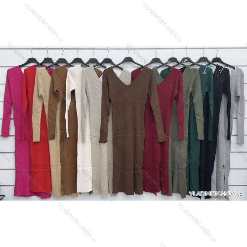 Šaty teplé dlhý rukáv dámske (S/M/L ONE SIZE) TALIANSKA MÓDA IMWKK2511752