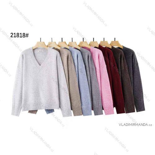 Sveter úpletový dlhý rukáv dámsky (S/M/L ONE SIZE) TALIANSKA MÓDA IMWKK2511760