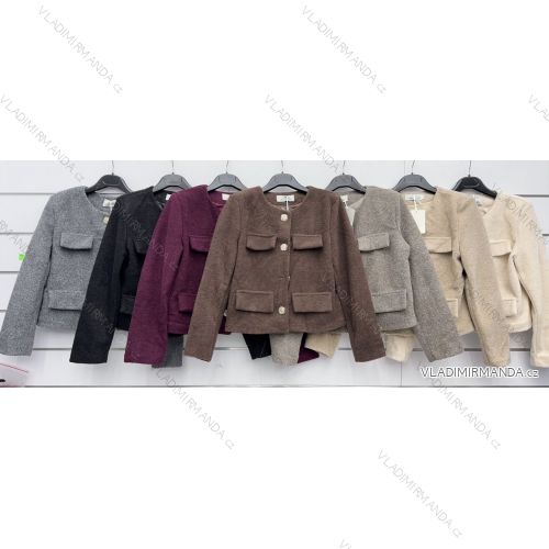 Kabátik teplý dlhý rukáv dámsky (S/M/L ONE SIZE) TALIANSKA MÓDA IMWKK2511766