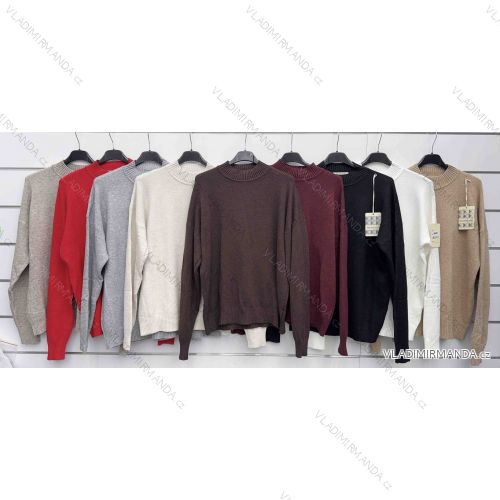 Sveter úpletový dlhý rukáv dámsky (S/M/L ONE SIZE) TALIANSKA MÓDA IMWKK2511774