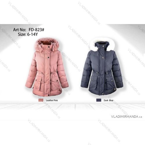 Bunda zimní s kapucí dlouhý rukáv dívčí (6-14let) SEZON SEZ25FD-823