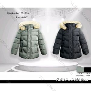 Bunda zimná s kapucňou dlhý rukáv dievčenské (6-14rokov) SEZON SEZ25FD-826