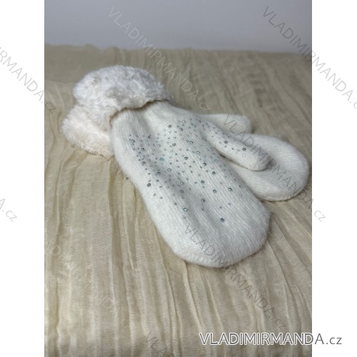 Rukavice palcové s kožíškem dámské (ONE SIZE) AURA.VIA AURA25NK5577/DUR ONE SIZE biela