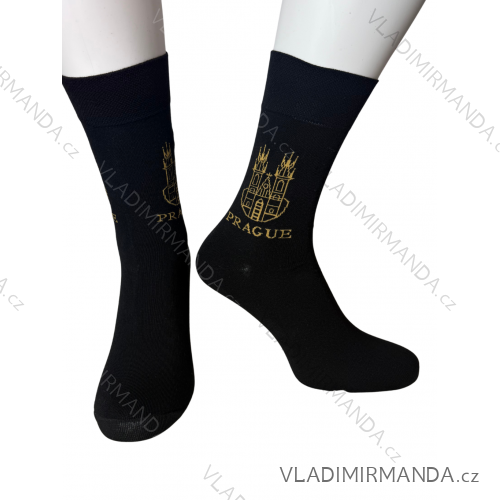 Ponožky veselé slabéunisex Prague (35-37,38-40,41-43,44-46) POLSKÁ MODA DPP250828/DR  čierna