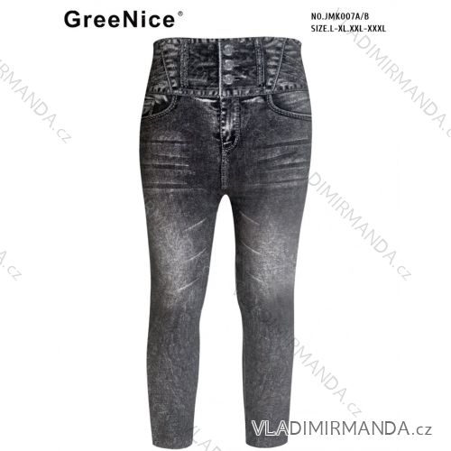 Džegíny s vysokým pásom dámske nadrozmer (L - 3XL) GREENICE GRE25JMK007A/B