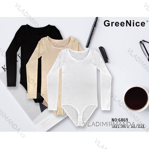 Body dlhý rukáv dámske nadrozmer (M/L - XL/2XL) GREENICE GRE256869