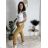 Nohavice strečové stláčače zateplené dlhé dámske PANTALONE (S/M/L ONE SIZE) TALIANSKA MÓDA IMPOZ25OL-5591/DUR S/M/L béžová