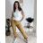 Nohavice strečové stláčače zateplené dlhé dámske PANTALONE (S/M/L ONE SIZE) TALIANSKA MÓDA IMPOZ25OL-5591/DUR S/M/L béžová