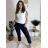Nohavice strečové stláčače zateplené dlhé dámske PANTALONE (S/M/L ONE SIZE) TALIANSKA MÓDA IMPOZ25OL-5591/DUR S/M/L béžová