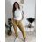 Nohavice strečové stláčače zateplené dlhé dámske PANTALONE (S/M/L ONE SIZE) TALIANSKA MÓDA IMPOZ25OL-5591/DUR S/M/L béžová