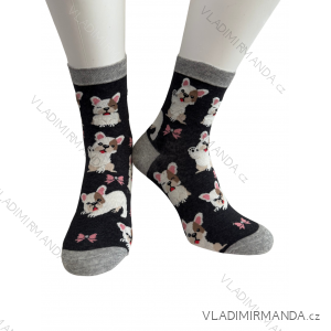 Ponožky slabé veselé pejskové dámske (35-37, 38-40) POLSKÁ MÓDA DPP22105/DU
