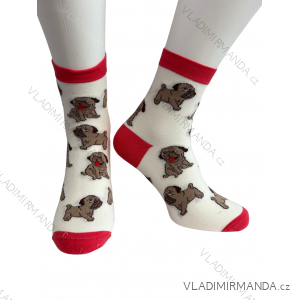 Ponožky veselé psíky dámske (35-37, 38-40) POLSKÁ MÓDA DPP22114/DR