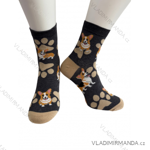 Ponožky členkové slabé veselé pre psíčkarov dámske (36-38) POLSKÁ MÓDA DPP250830/DR