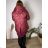 Bunda s kapucňou dlhý rukáv dámska nadrozmer MAYA (50/52/54 ONE SIZE) TALIANSKA MÓDA IMSM251138