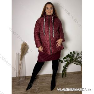 Bunda s kapucňou dlhý rukáv dámska nadrozmer MAYA (50/52/54 ONE SIZE) TALIANSKA MÓDA IMSM251138/DR