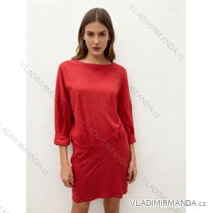 Šaty teplé trblietavé dlhý rukáv dámske nadrozmer (48/50/52 ONE SIZE) TALIANSKA MÓDA IM425844