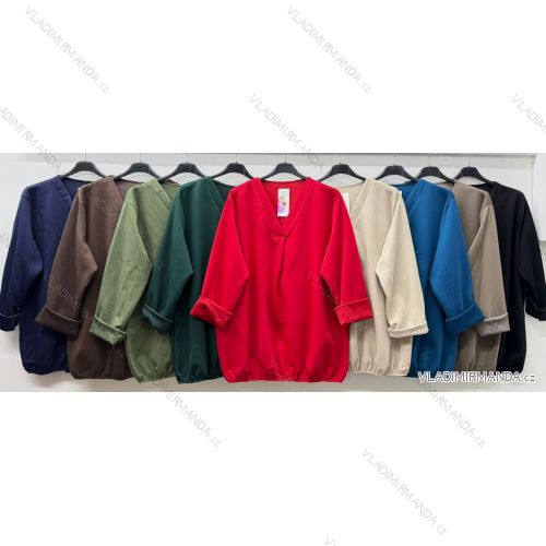 Mikina maslová dlhý rukáv dámska nadrozmer (54/56/58 ONE SIZE) TALIANSKA MÓDA IM425853