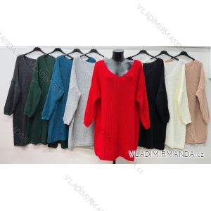 Sveter predĺžený pletený dlhý rukáv dámsky nadrozmer (54/56/58 ONE SIZE) TALIANSKA MÓDA IM425878
