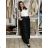 Nohavice elegantné teplé  s opaskom dámske (S/M/L ONE SIZE) TALIANSKA MÓDA IMD251113/DU S/M/L čierna