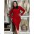 Šaty třpytivé elegantné dlhý rukáv dámske (S/M/L ONE SIZE) TALIANSKA MÓDA IMD251114/DU S/M/L červená