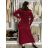 Šaty elegantní dlouhý rukáv dámsky (S/M/L ONE SIZE) talianska móda IMWMY251116/DU S/M/L vínová