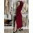 Šaty elegantní dlouhý rukáv dámsky (S/M/L ONE SIZE) talianska móda IMWMY251116/DU S/M/L vínová