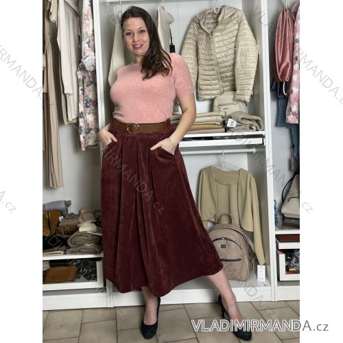 Sukňa manžestrová s páskem dámska (S/M/L ONE SIZE) TALIANSKA MÓDA IMPLU2552123