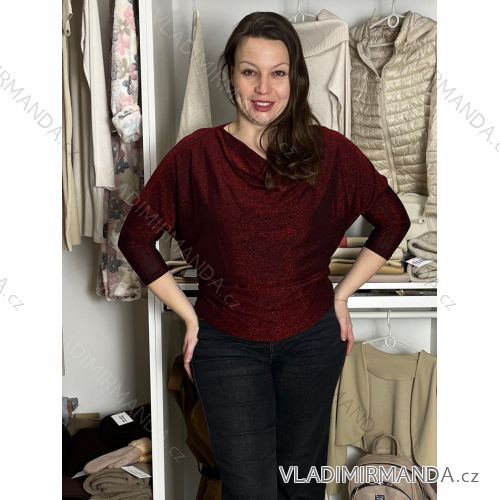 Tunika třpytivá dlhý rukáv dámska (S/M/L ONE SIZE) TALIANSKA MÓDA IMD251116