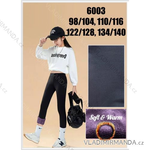 Legíny dlhé zateplené detské až dorast dievčenské (98/104 - 110/116 - 122/128 - 134/140) MIE256003