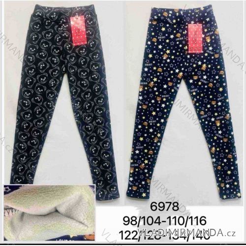 Legíny dlhé zateplené detské až dorast dievčenské (98/104 - 110/116 - 122/128 - 134/140) MIE256978