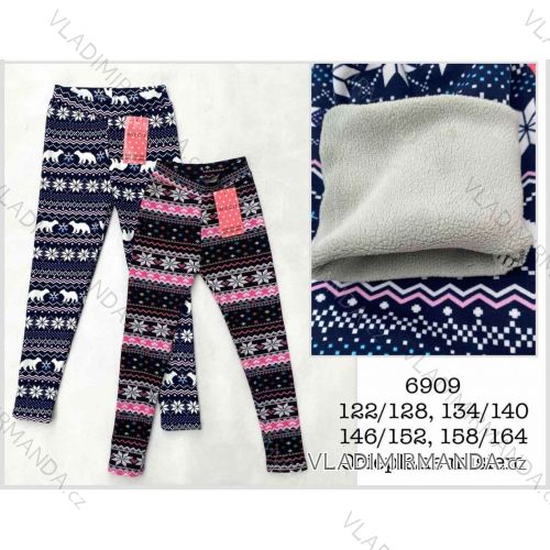Legíny dlhé zateplené detské až dorast dievčenské (122/128 - 134/140 - 146/152 - 158/164) MIE256909