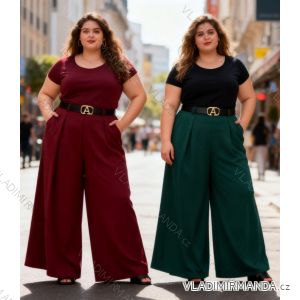 Nohavice elegantné s opaskom dámske nadrozmer (42/44/46 ONE SIZE) TALIANSKA MÓDA IM425796