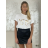 Tričko krátky rukáv dámske (S/M ONE SIZE) TALIANSKA MÓDA IMD221092/DR bílá S/M
