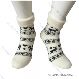 Ponožky vianočné teplé termo dámske (36-40) POLSKÁ MODA DPP22268W/DR