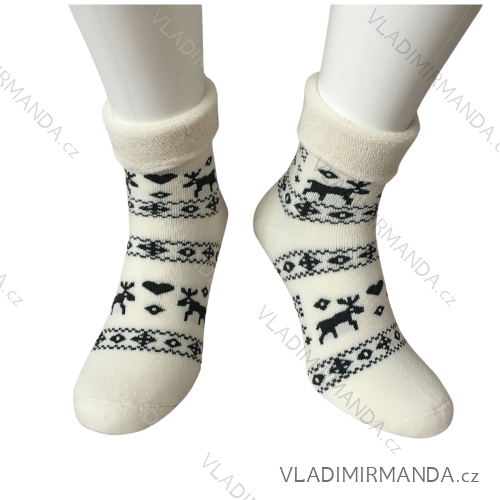 Ponožky vianočné teplé termo dámske (36-40) POLSKÁ MODA DPP22268W/DR