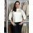 Sveter úpletový 3/4 dlhý rukáv dámsky (S/M/L ONE SIZE) TALIANSKA MÓDA IMM24M5986-1/DU -   biela -   S/M/L