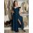 Šaty spoločenské dlhé carmen na ramienka dámske ADELE (M/L/XL ONE SIZE) TALIANSKA MóDA IM4251147