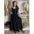 Šaty spoločenské dlhé carmen na ramienka dámske ADELE (M/L/XL ONE SIZE) TALIANSKA MóDA IM4251147/DUR smaragdová