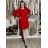 Šaty úpletové teplé dlhý rukáv dámske LUCY (S/M/L ONE SIZE) TALIANSKA MÓDA IMD23564/DR červená S/M/L