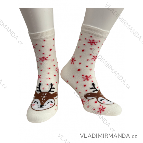 Ponožky vianočné veselé slabé dámske sob (35-37, 37-41) POLSKÁ MÓDA DPP250837