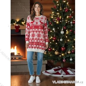 Šaty teplé pletené vianočný dlhý rukáv dámske (S/M/L ONE SIZE) TALIANSKA MÓDA IMD22980