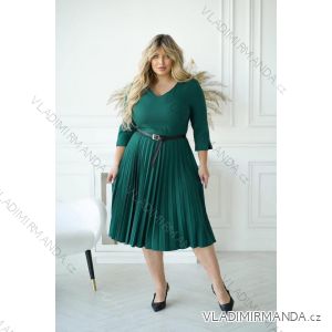 Šaty s páskem elegantný 3/4rukáv dámske nadrozmer (38-48) POLSKÁ MÓDA PMLLD255078/DUR