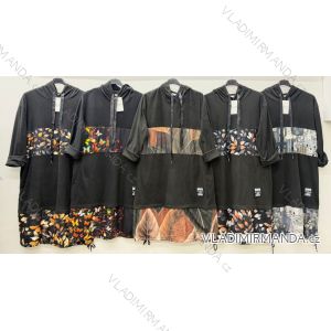 Šaty mikinové teplé dlhý rukáv dámske nadrozmer (50/52/54 ONE SIZE) TALIANSKA MÓDA IM425884